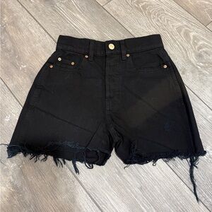 PacSun Black Frayed Hem Jean Shorts